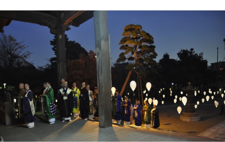 The 4th Special Memorial Service (tsuitō hōyō) held in 2010 at Gokoku-ji (Shingon) with  153 participants and 75 priests