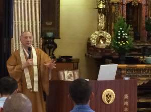 Rev. Jin during training session with Buddhist chaplains in Tokyo
