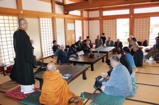 Rev. Hoshimi meets with the INEB delegation in November 2012